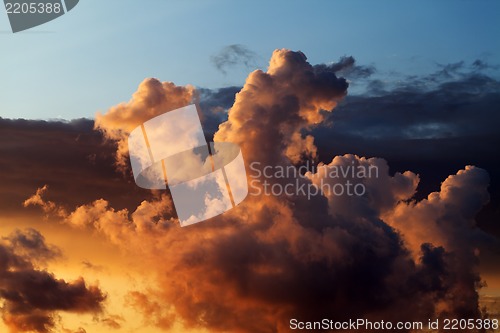 Image of Sunset sky over the sea
