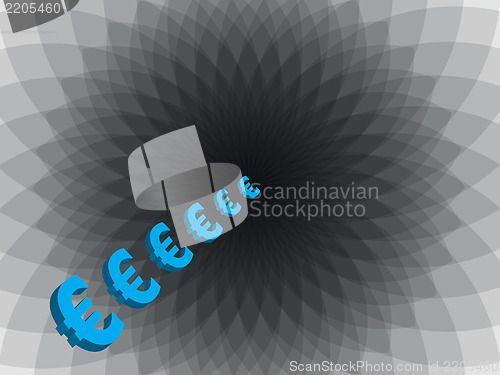 Image of Euros into the black space