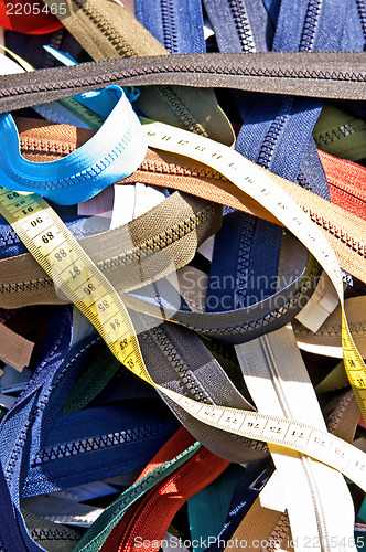Image of Zippers on a market