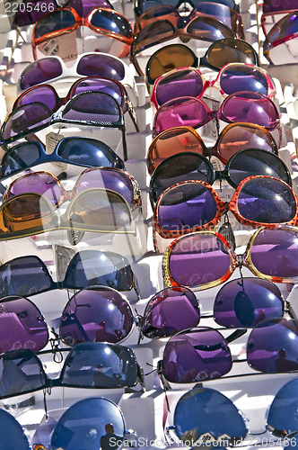 Image of sunglasses on a market