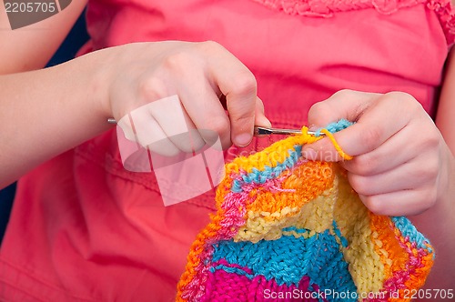 Image of little girl neating