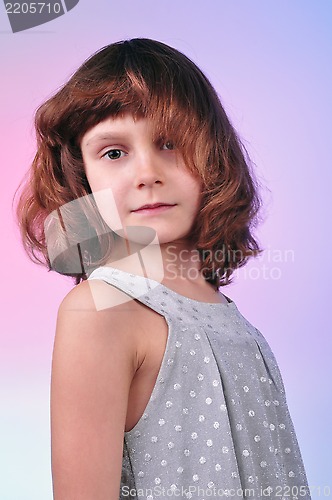 Image of  pretty  girl in silver dress