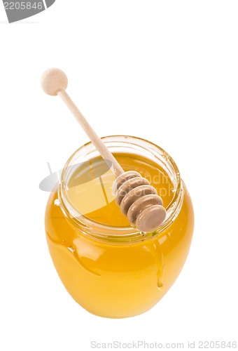 Image of Honey in bank  isolated by the white