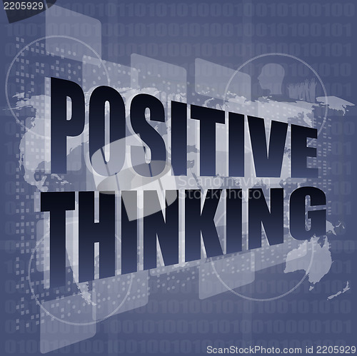 Image of positive thinking on screen - motivation business concept