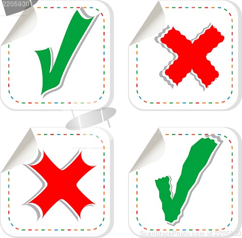 Image of Check mark stickers label tag set