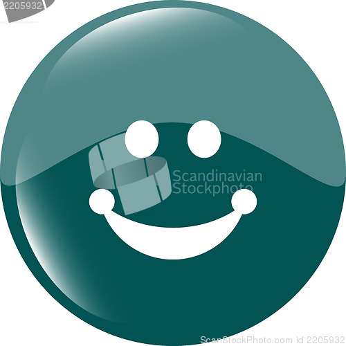 Image of Smile icon glossy button