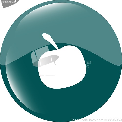 Image of Apple icon on round button collection original illustration