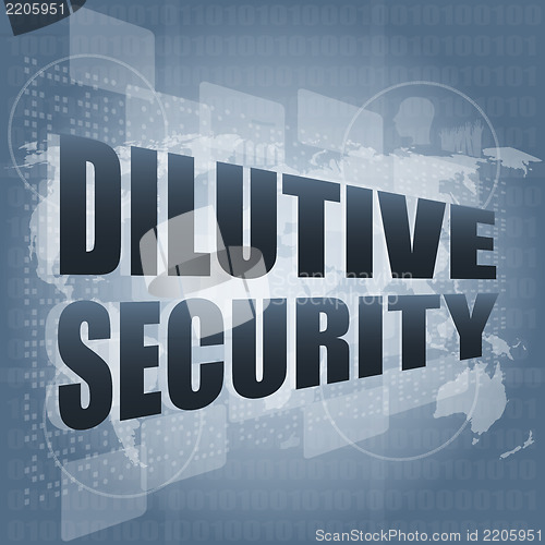 Image of dilutive security on digital touch screen