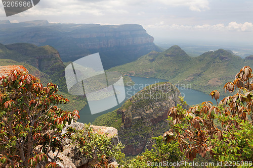 Image of View of a beautiful mountain lake