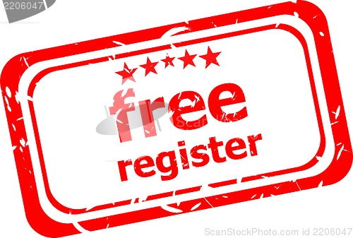 Image of free register red stamp