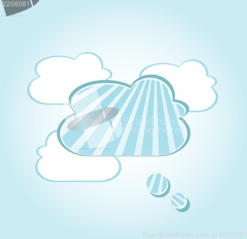Image of Abstract web design background with clouds with sun rays