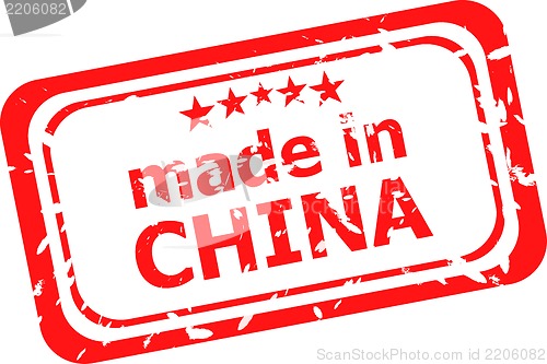 Image of Red rubber stamp of Made In China