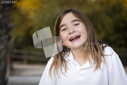 Image of Young Child Girl Portrait Outside