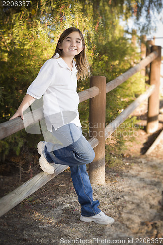 Image of Young Child Girl Portrait Outside