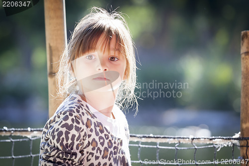 Image of Young Child Girl Portrait Outside