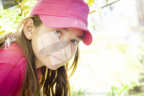 Image of Young Child Girl Portrait Outside