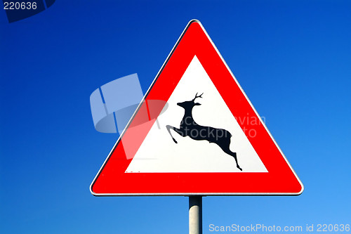 Image of traffic sign deer pass