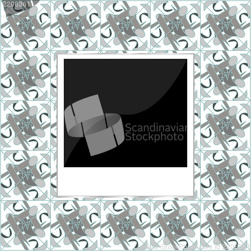 Image of Blank instant photo frames on old vintage background
