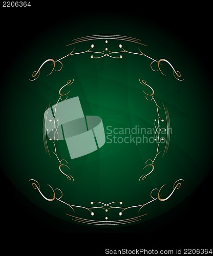 Image of Golden Green Vintage Background