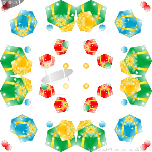 Image of Gift boxes seamless pattern background