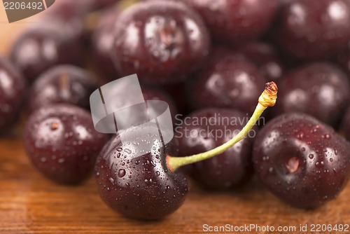 Image of Red, ripe, juicy cherries