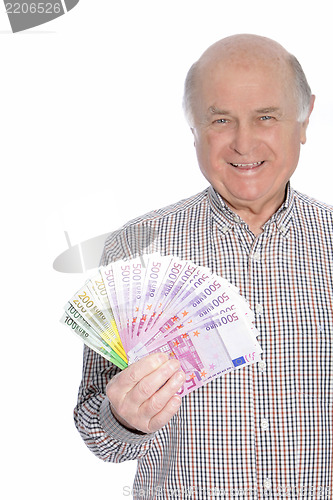 Image of Man holding lots of cash