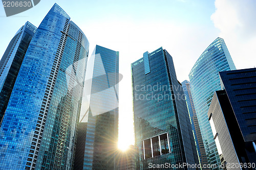 Image of Skyscrapers at sunset