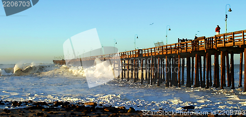 Image of Ocean Wave Storm Pier