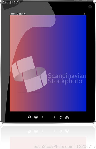 Image of Photo-realistic vertical tablet pc with abstract screen