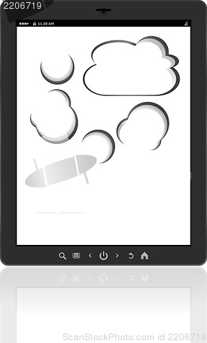 Image of Cloud-computing connection on the digital tablet pc. Conceptual image