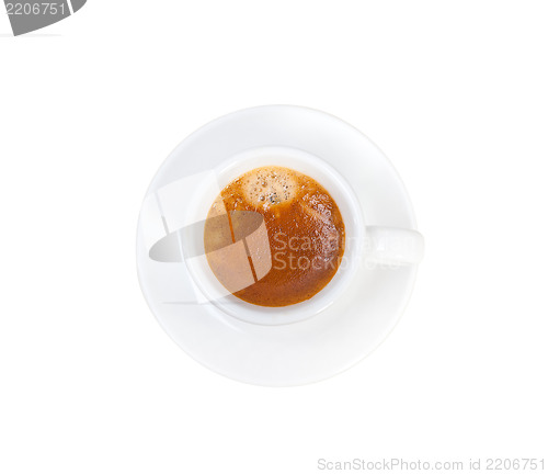 Image of Italian espresso coffee cup isolated on white