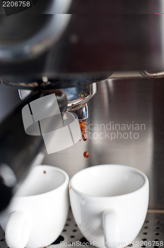Image of espresso coffe making with professional machine