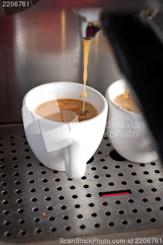 Image of espresso coffe making with professional machine