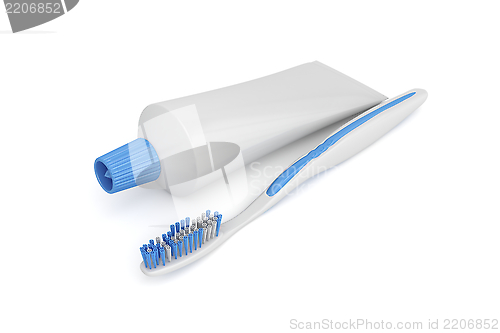 Image of Toothbrush and toothpaste