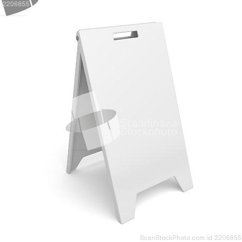 Image of White advertising stand