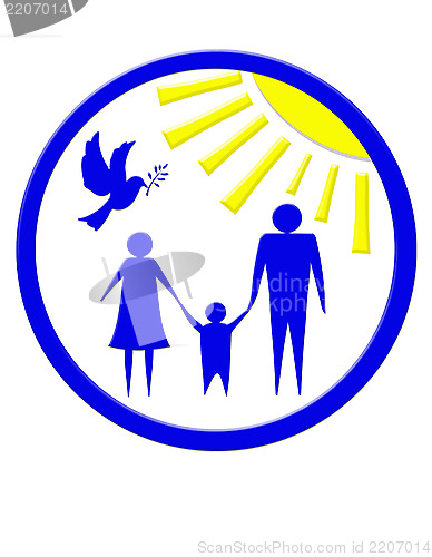 Image of Illustration of family of three persons