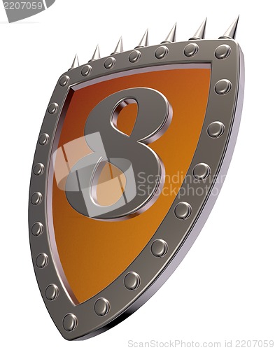 Image of number on metal shield