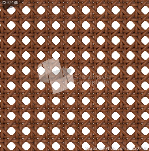 Image of Seamless Texture of Wooden Brown Rattan.