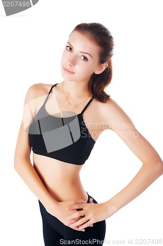 Image of portrait of a pretty sporty girl