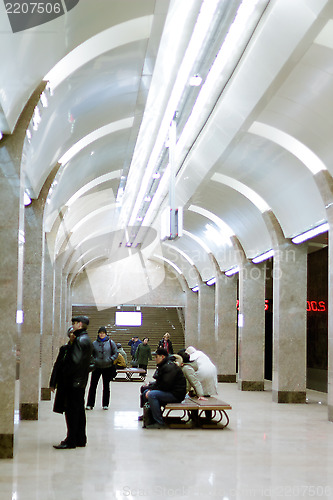 Image of passenger in the subway station in Russia