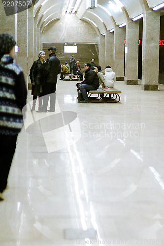 Image of passenger in the subway station in Russia