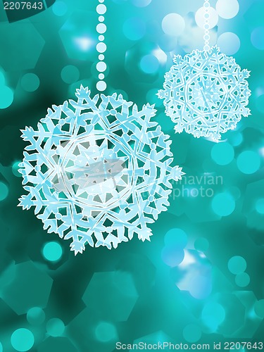 Image of Blue snowflake over bokeh background. EPS 8