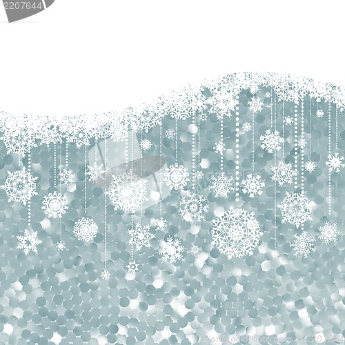 Image of Christmas background with snowflakes. EPS 8