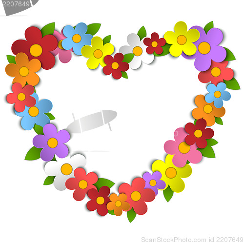 Image of Flower Heart Bouquet Spring Background