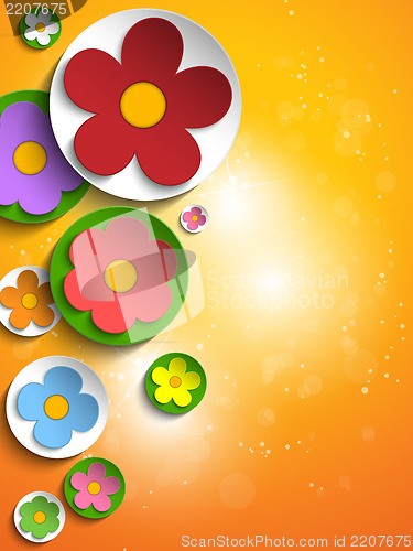 Image of Beautiful Spring Colorful Flowers Background 