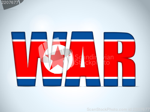 Image of North Korea War Flag Letters Background