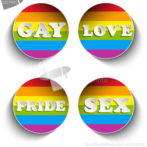 Image of Gay Flag Circle Striped Sticker