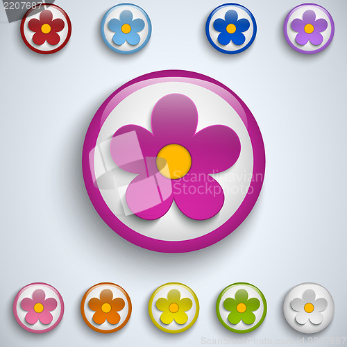 Image of Flower Spring Button Sticker Icon