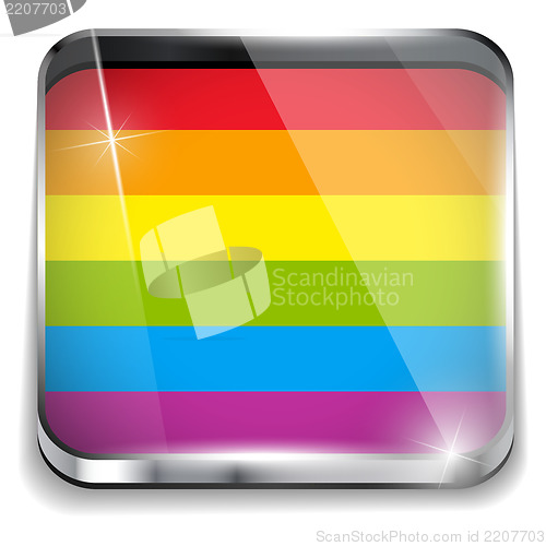Image of Gay Flag Circle Striped Sticker