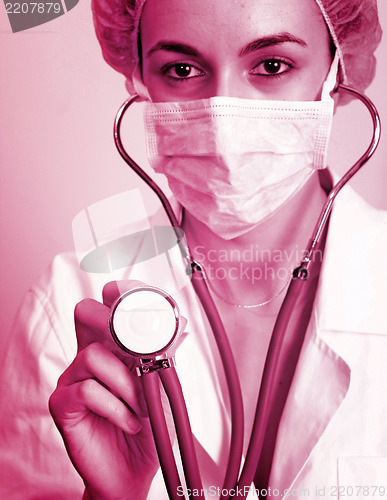 Image of Young doctor with stethoscope.